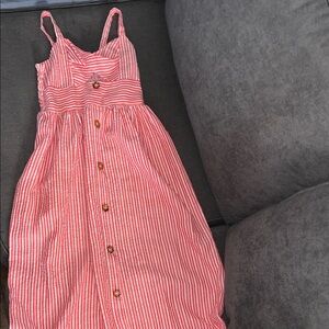 Bonnie Jean Red and White Striped Kids Dress
